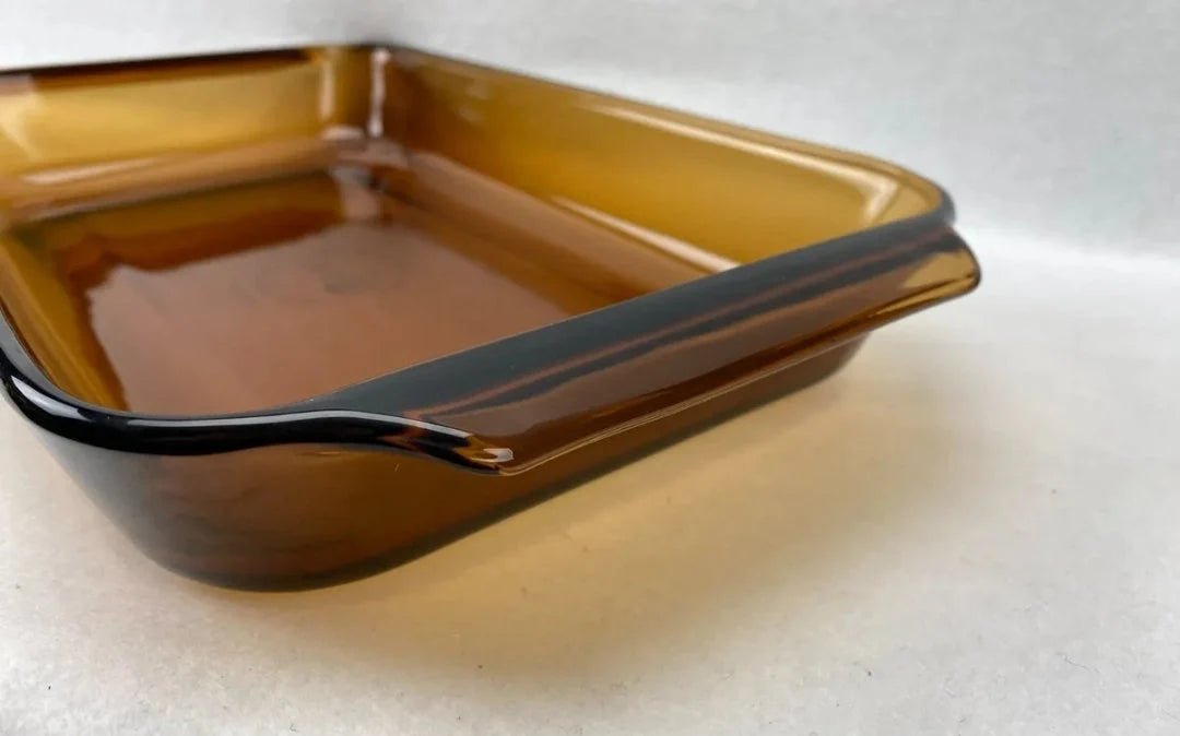 Anchor Hocking Amber Brown 3 Qt. Casserole Dish Glass Pan #440 Ribbed Rectangular 9" x 13.5" - Timeless Treasures Emporium1