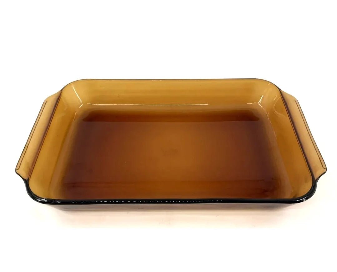 Anchor Hocking Amber Brown 3 Qt. Casserole Dish Glass Pan #440 Ribbed Rectangular 9" x 13.5" - Timeless Treasures Emporium1