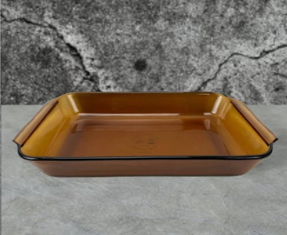 Anchor Hocking Amber Brown 3 Qt. Casserole Dish Glass Pan #440 Ribbed Rectangular 9" x 13.5" - Timeless Treasures Emporium1