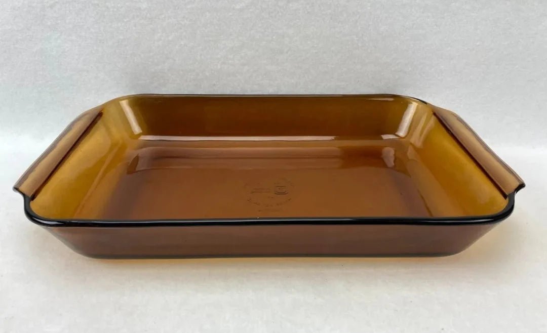 Anchor Hocking Amber Brown 3 Qt. Casserole Dish Glass Pan #440 Ribbed Rectangular 9" x 13.5" - Timeless Treasures Emporium1