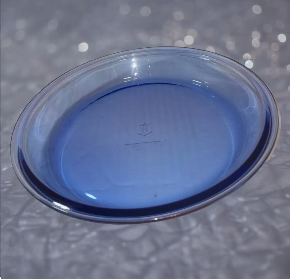 Anchor Hocking Cobalt Blue Round Pie Dish .75 Quart 9" Plate Cobalt Ovenware USA ~ Oven/Microwave Safe - Timeless Treasures Emporium1