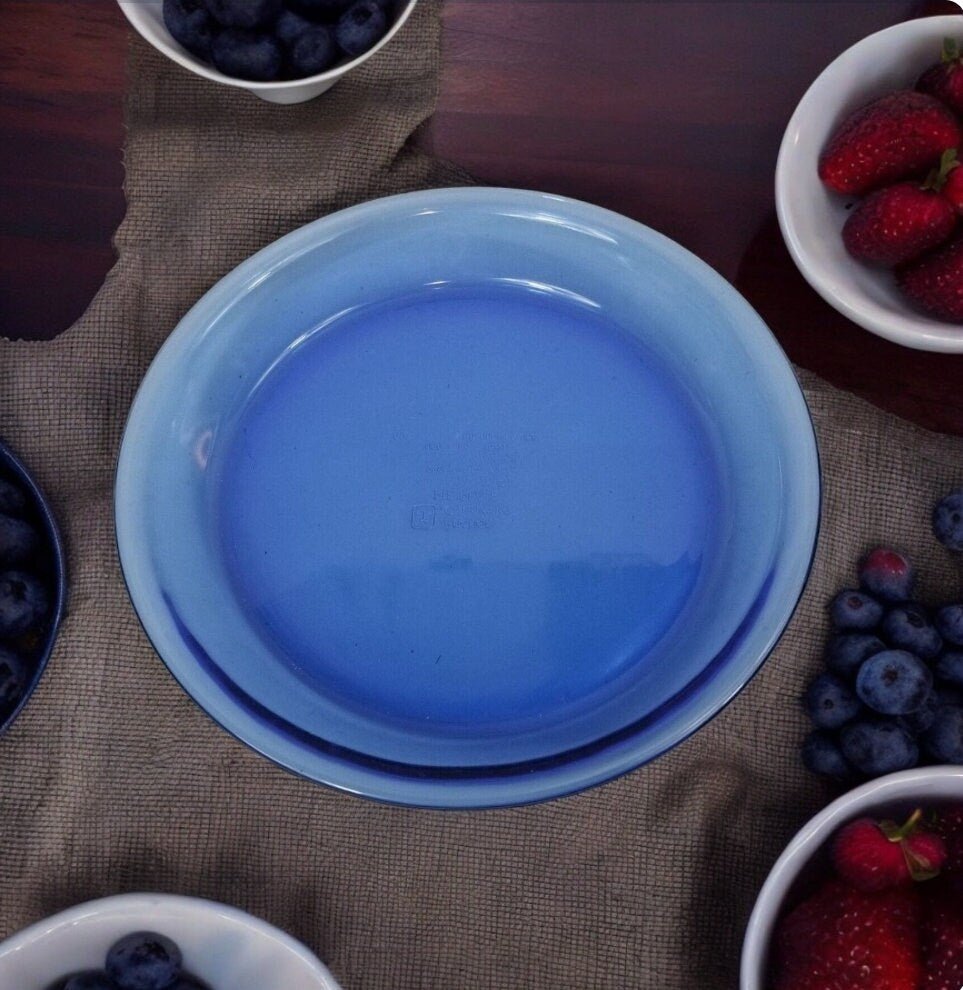 Anchor Hocking Cobalt Blue Round Pie Dish .75 Quart 9" Plate Cobalt Ovenware USA ~ Oven/Microwave Safe - Timeless Treasures Emporium1