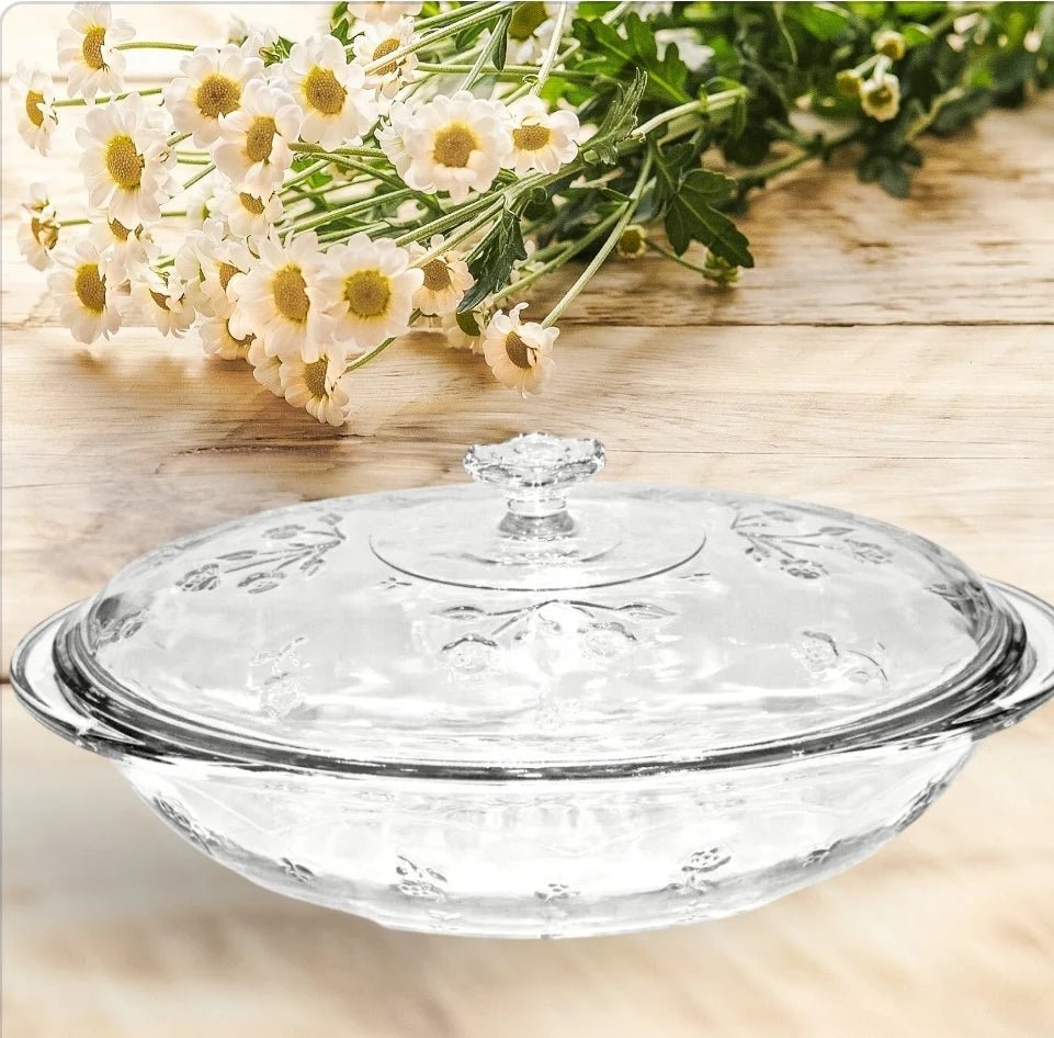 Anchor Hocking Savannah Oval Glass Casserole Dish 2 Quart 13" With Lid | Oven Safe Kitchen Decor | Housewarming Gift - Timeless Treasures Emporium1