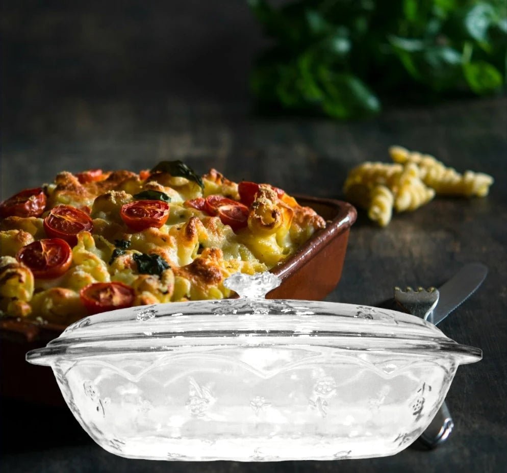 Anchor Hocking Savannah Oval Glass Casserole Dish 2 Quart 13" With Lid | Oven Safe Kitchen Decor | Housewarming Gift - Timeless Treasures Emporium1