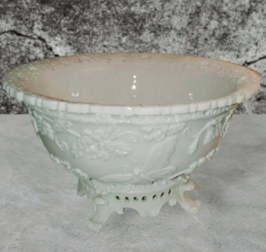 Antique Carved Pure Ivory Footed Fruit Bowl | Water Basin ~ 13.75" Christmas Tableware ~ 19th Century ~ from India - Timeless Treasures Emporium1
