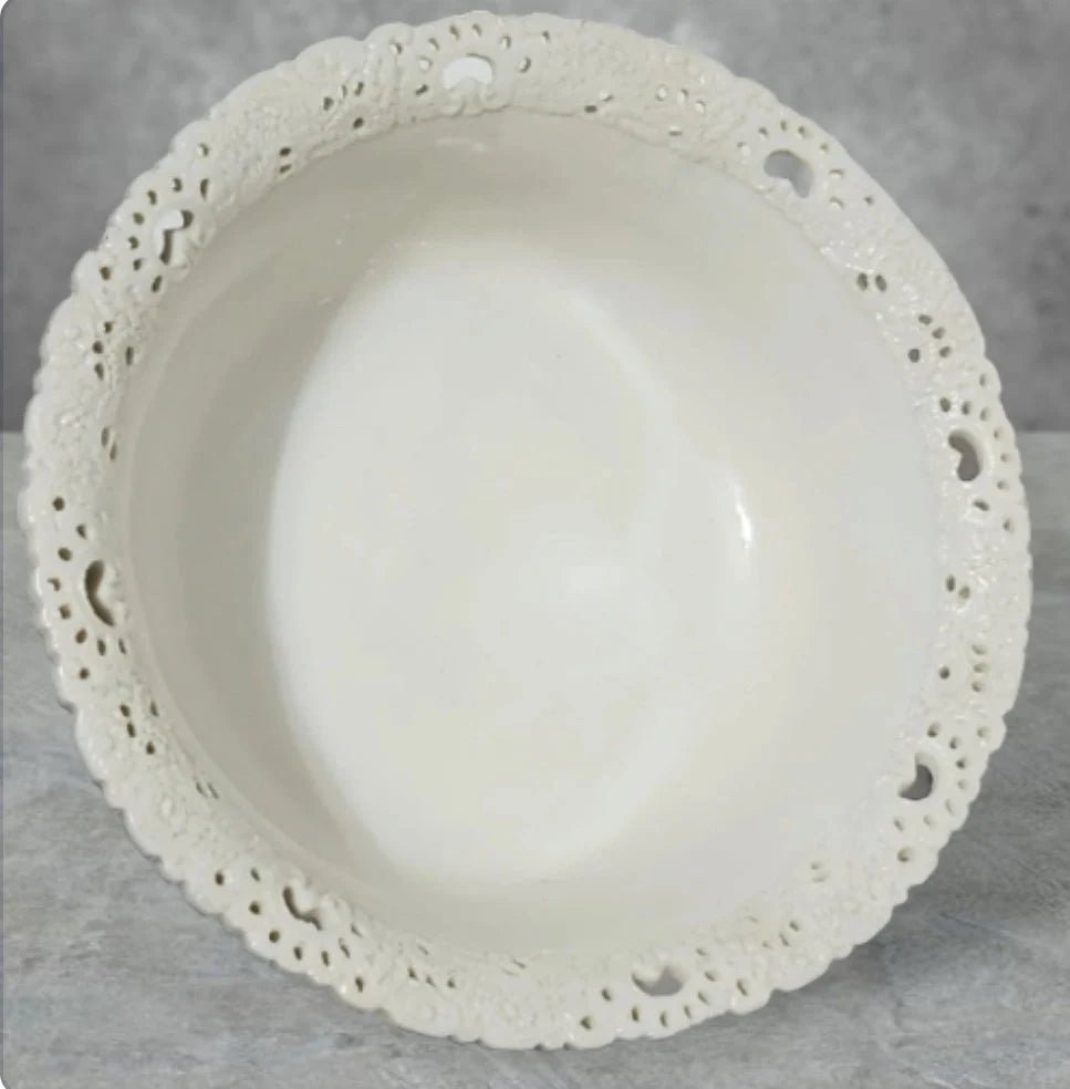 Antique Carved Pure Ivory Footed Fruit Bowl | Water Basin ~ 13.75" Christmas Tableware ~ 19th Century ~ from India - Timeless Treasures Emporium1