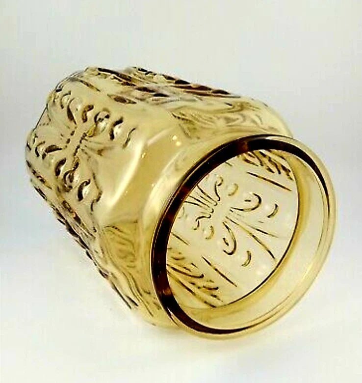 Beautiful L.E. Smith Atterbury Amber Depression Scroll Glass Retro Kitchen Canister Canister - Timeless Treasures Emporium1