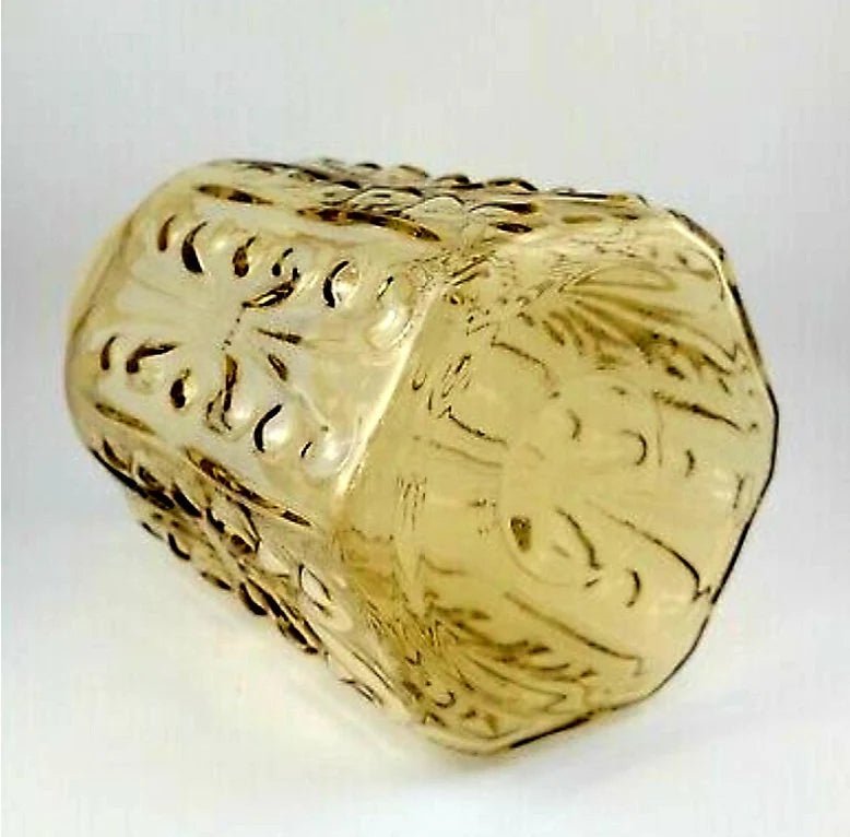 Beautiful L.E. Smith Atterbury Amber Depression Scroll Glass Retro Kitchen Canister Canister - Timeless Treasures Emporium1
