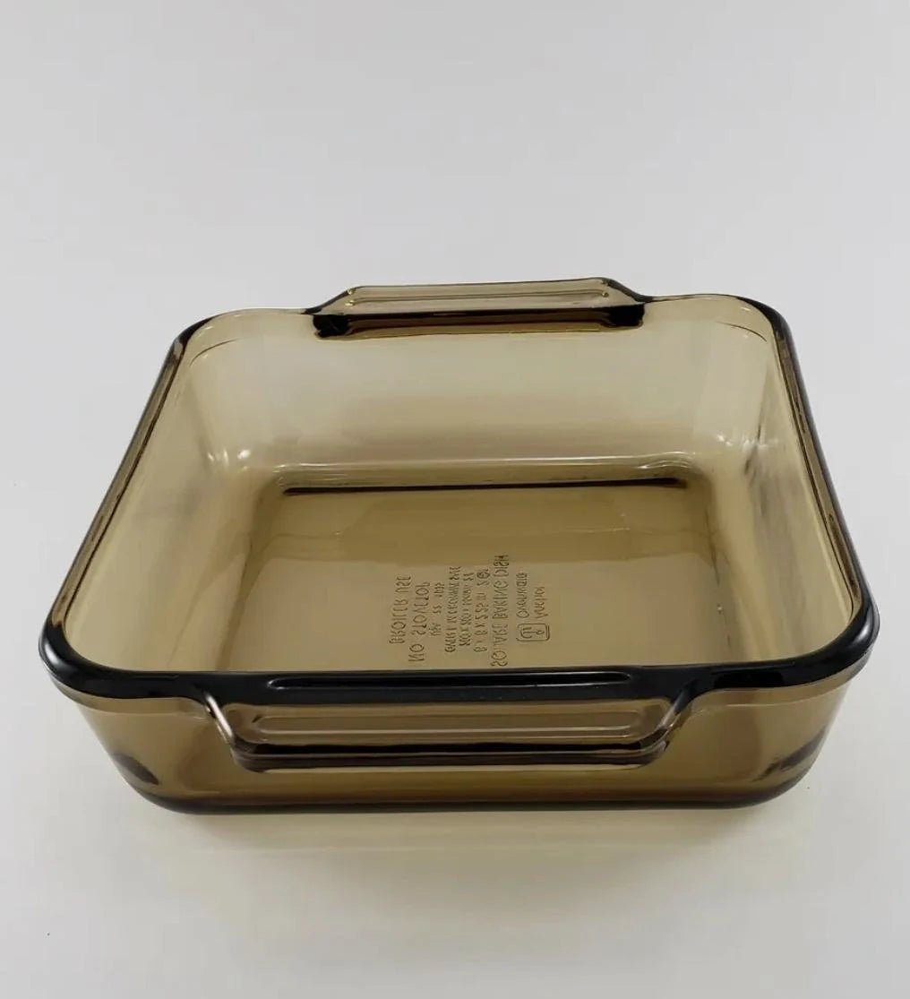 Brown/Amber Glass 8 x 8 Square Anchor Hocking CASSEROLE/BAKING Dish (Lasagna / Cake Pan) Cranberry, 2 - Qt, 8" x 8" x 2" Made In USA - Timeless Treasures Emporium1