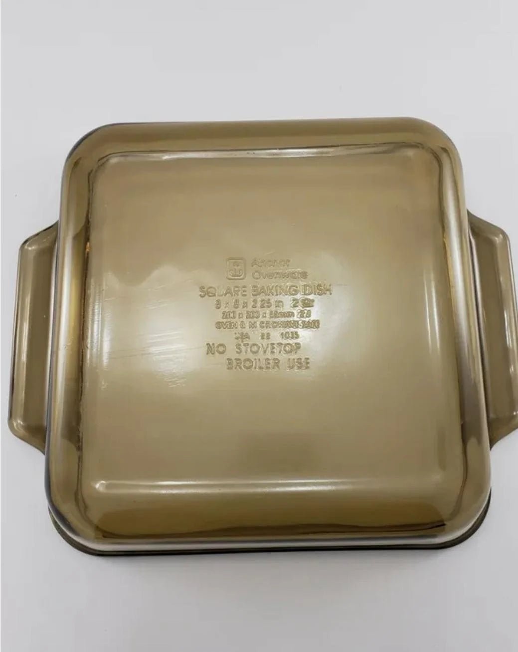 Brown/Amber Glass 8 x 8 Square Anchor Hocking CASSEROLE/BAKING Dish (Lasagna / Cake Pan) Cranberry, 2 - Qt, 8" x 8" x 2" Made In USA - Timeless Treasures Emporium1