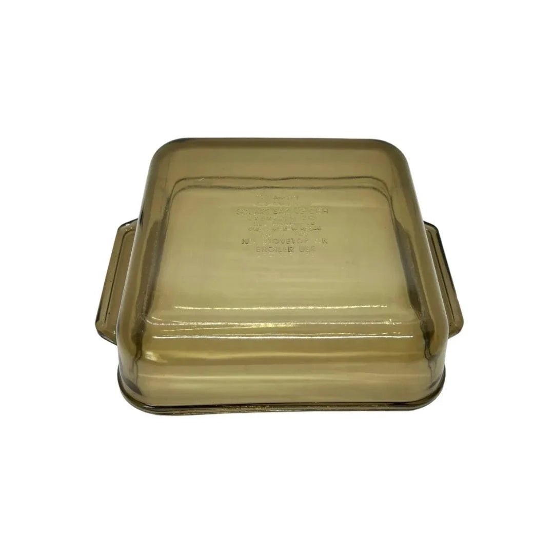 Brown/Amber Glass 8 x 8 Square Anchor Hocking CASSEROLE/BAKING Dish (Lasagna / Cake Pan) Cranberry, 2 - Qt, 8" x 8" x 2" Made In USA - Timeless Treasures Emporium1