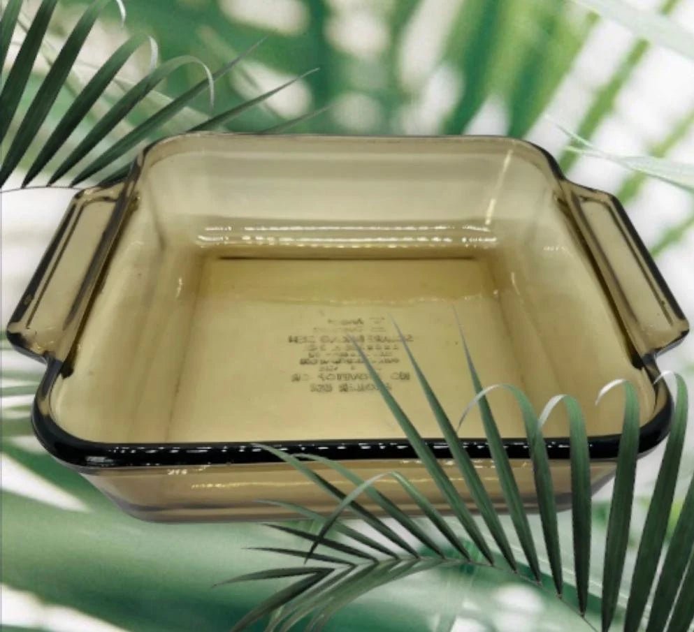 Brown/Amber Glass 8 x 8 Square Anchor Hocking CASSEROLE/BAKING Dish (Lasagna / Cake Pan) Cranberry, 2 - Qt, 8" x 8" x 2" Made In USA - Timeless Treasures Emporium1