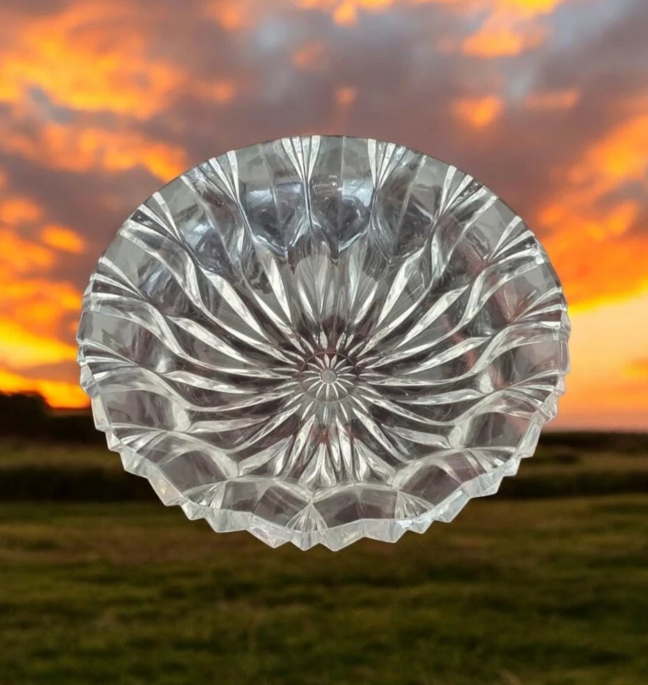 Calliope Blossom J.G. Durand French Crystal Glass Centerpiece Fruit Bowl ~ 13" - Timeless Treasures Emporium1