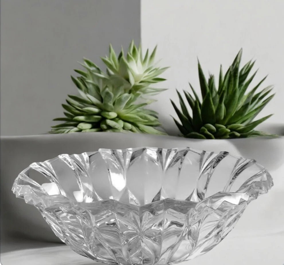 Calliope Blossom J.G. Durand French Crystal Glass Centerpiece Fruit Bowl ~ 13" - Timeless Treasures Emporium1
