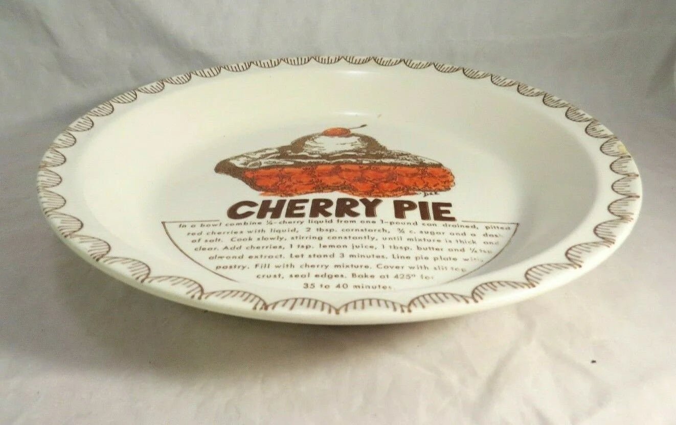 Cherry Pie Recipe Pie Dish, 10.5" - Timeless Treasures Emporium1
