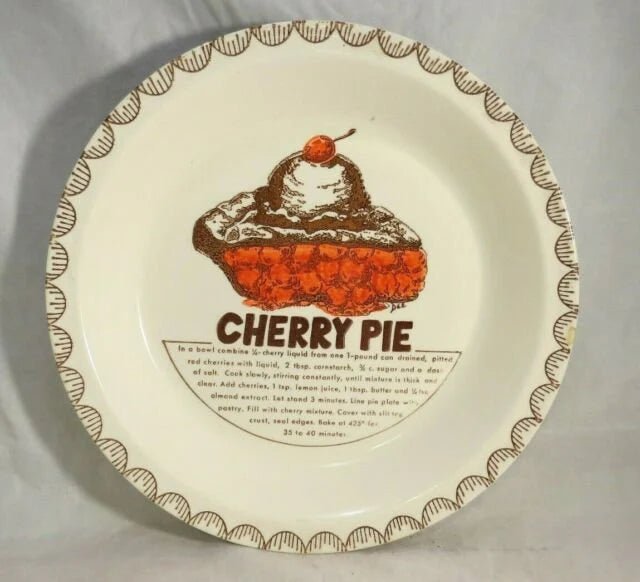 Cherry Pie Recipe Pie Dish, 10.5" - Timeless Treasures Emporium1