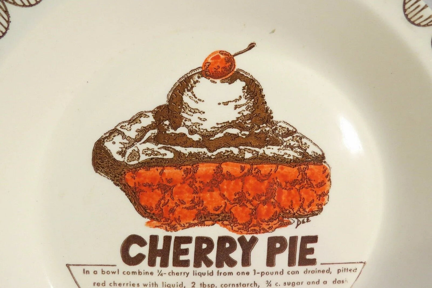 Cherry Pie Recipe Pie Dish, 10.5" - Timeless Treasures Emporium1