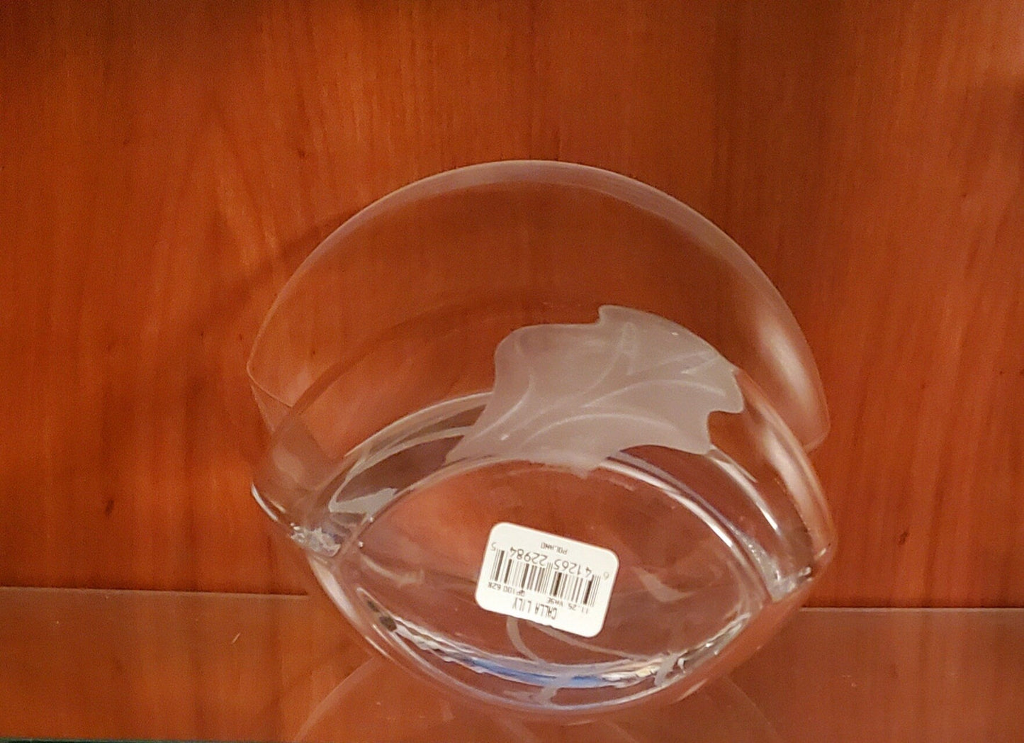 Clear Tapered Blown Mikasa Crystal Glass Vase with Calla Art Deco elliptical Design 11" Tall - Timeless Treasures Emporium1