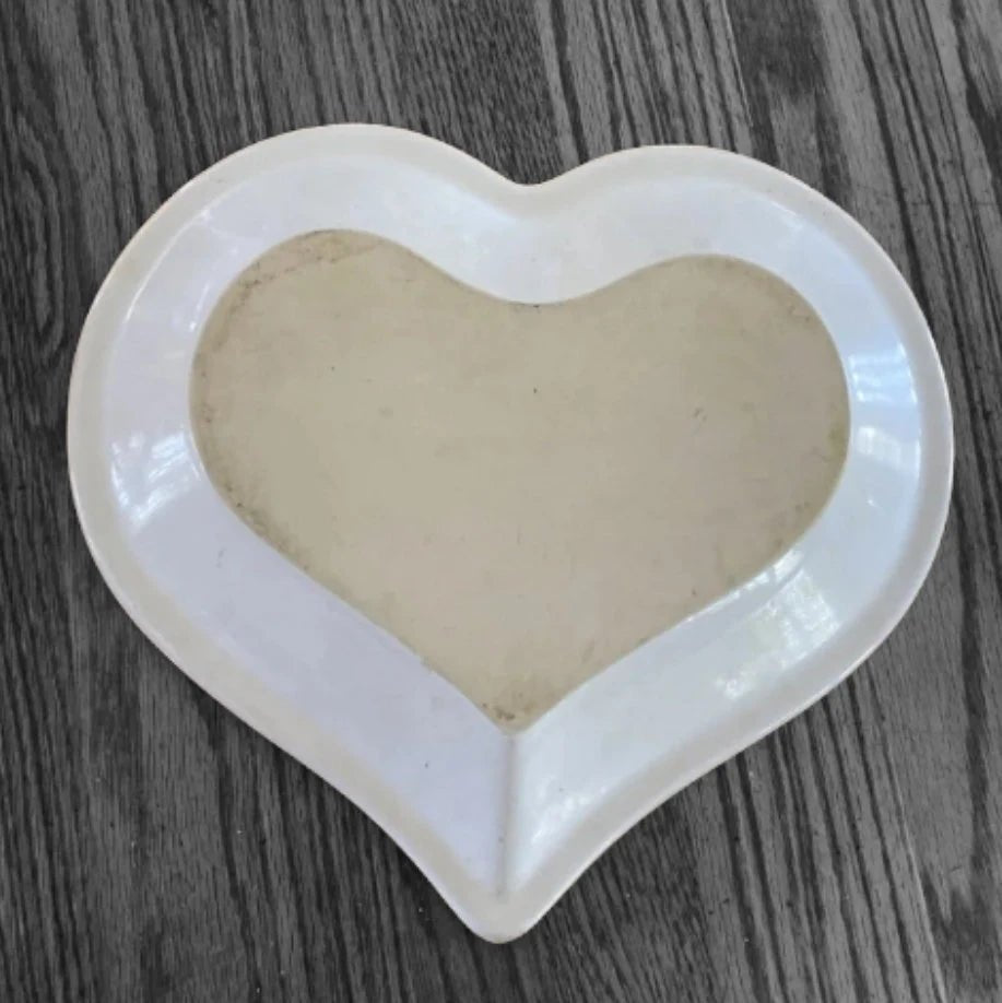 Cookin' The American Way Blue Sponge Country Heart Shaped Glazed Ceramic Stoneware Baking Dish Unbranded, Excellent Used Condition ~ 12.5" - Timeless Treasures Emporium1