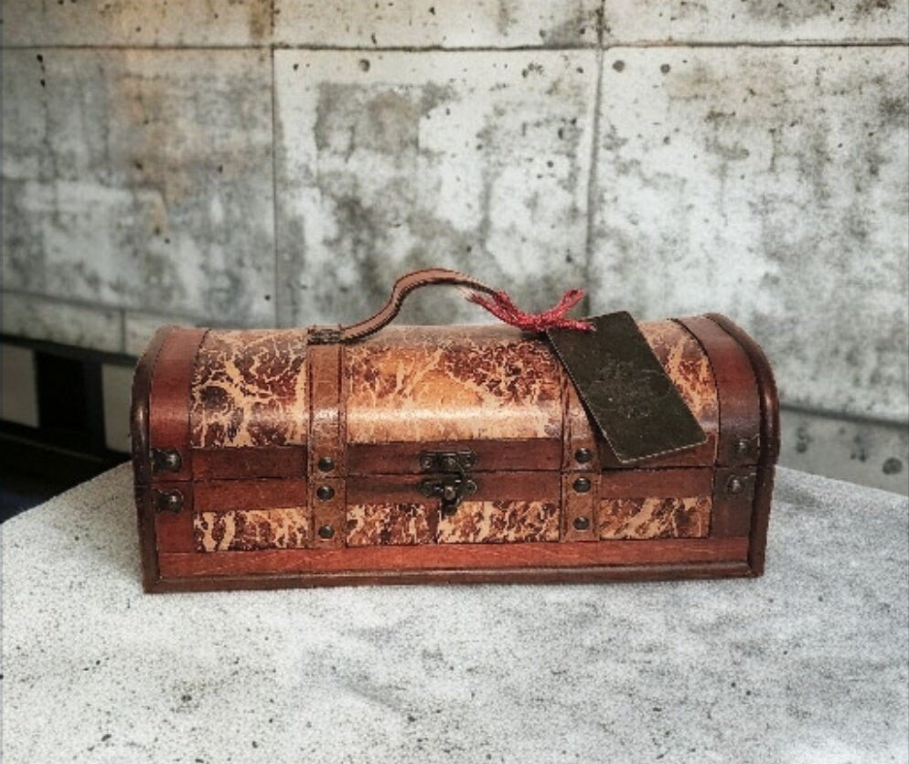 Decorative Distressed/Rustic Old World Wooden Treasure Chest Wine Box - Timeless Treasures Emporium1