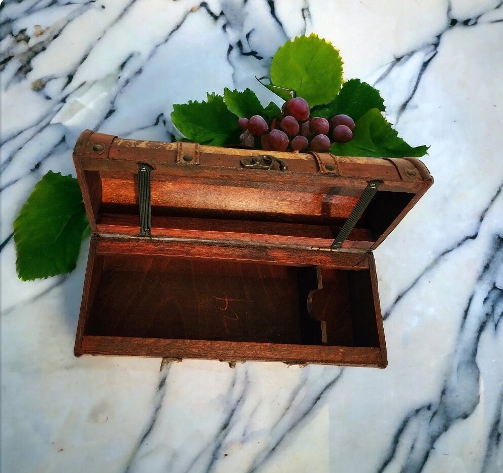 Decorative Distressed/Rustic Old World Wooden Treasure Chest Wine Box - Timeless Treasures Emporium1