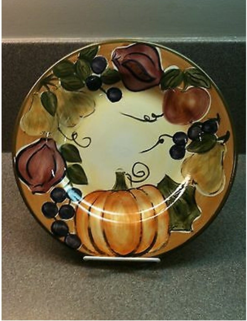 Hand Painted Harvest Dinner Plate 11" by Tabletops Unlimited - Timeless Treasures Emporium1