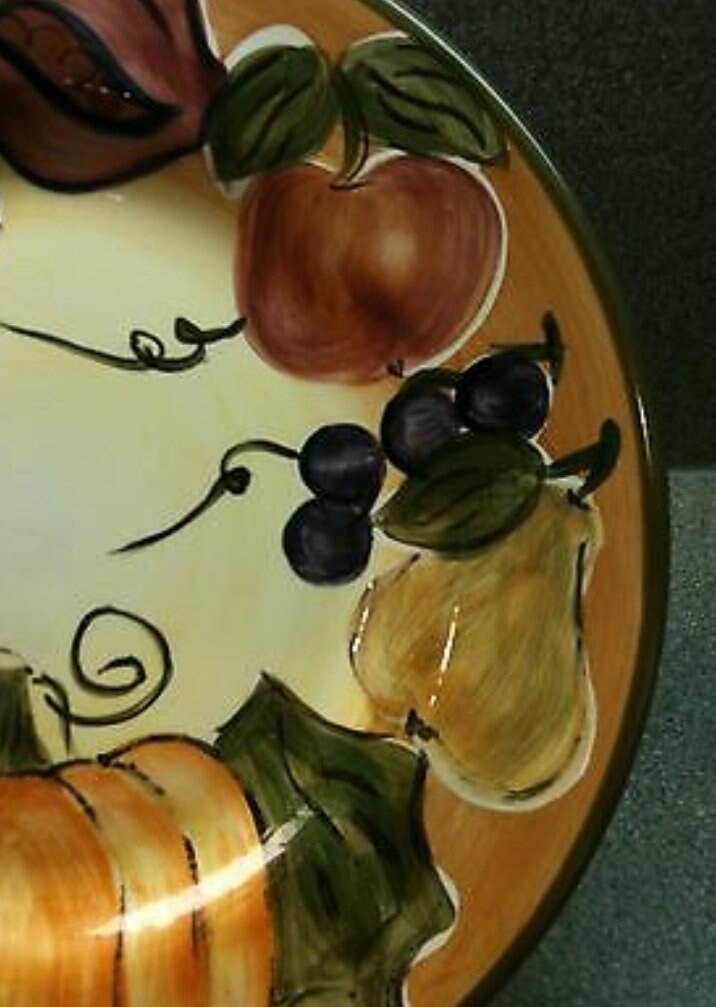 Hand Painted Harvest Dinner Plate 11" by Tabletops Unlimited - Timeless Treasures Emporium1