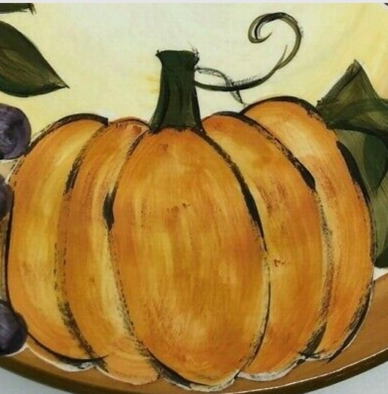Hand Painted Harvest Dinner Plate 11" by Tabletops Unlimited - Timeless Treasures Emporium1
