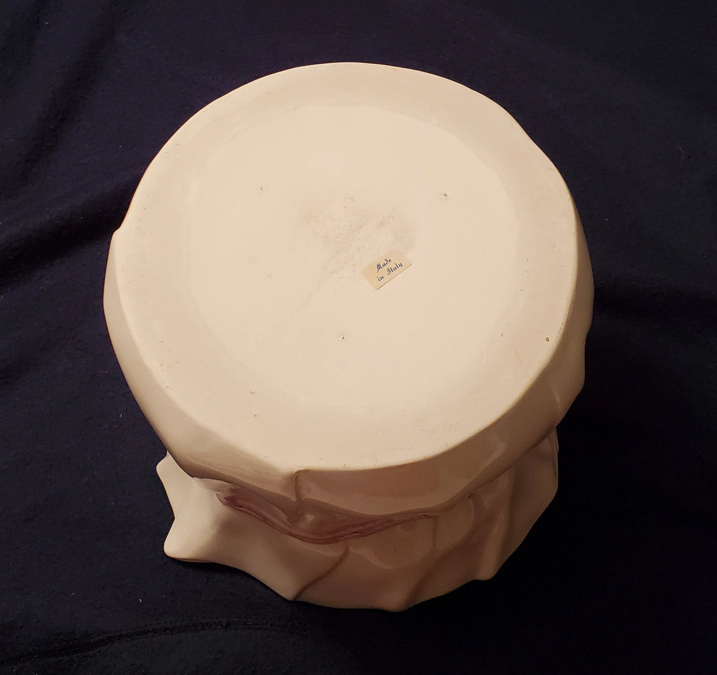 Ceramic Paper Bag Planter White with Pink and Green Artwork - Timeless Treasures Emporium1