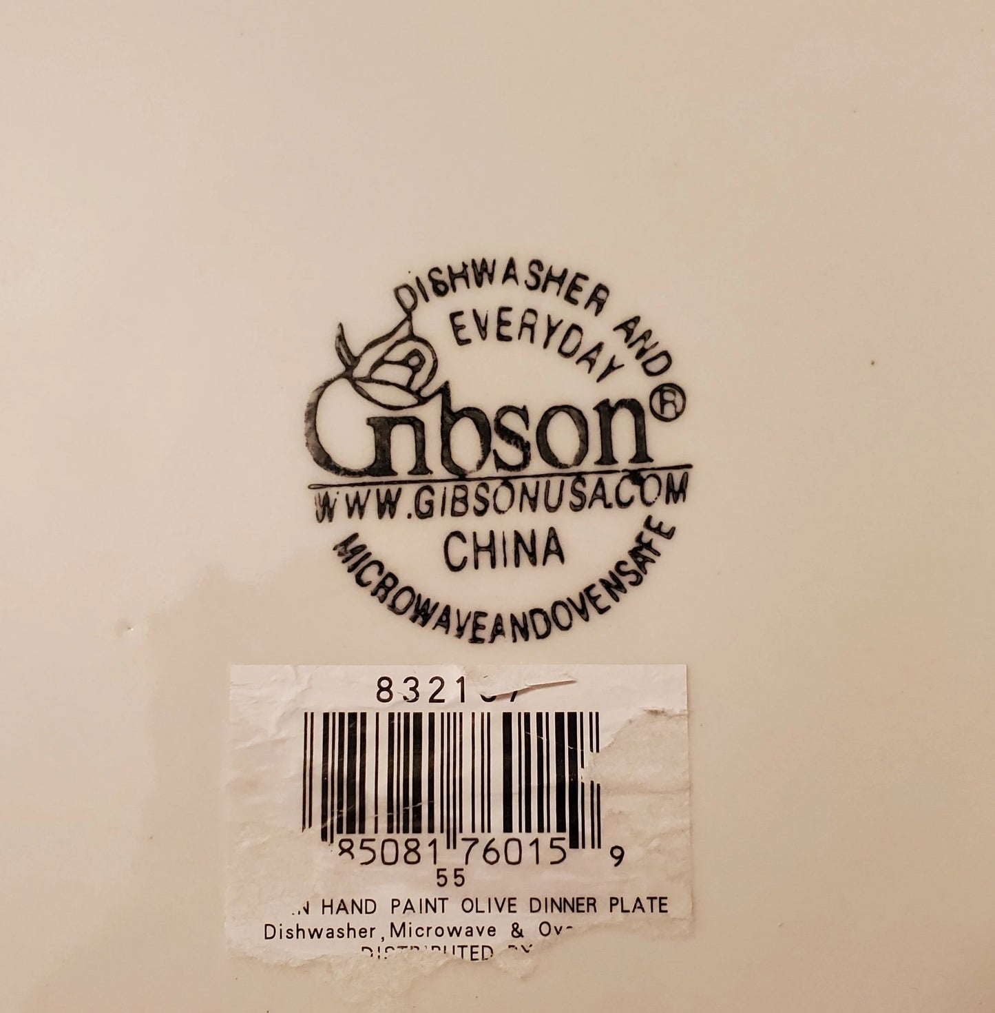 Set of Two (2) Roman Olive Dinner Plate by Gibson 10 3/8"