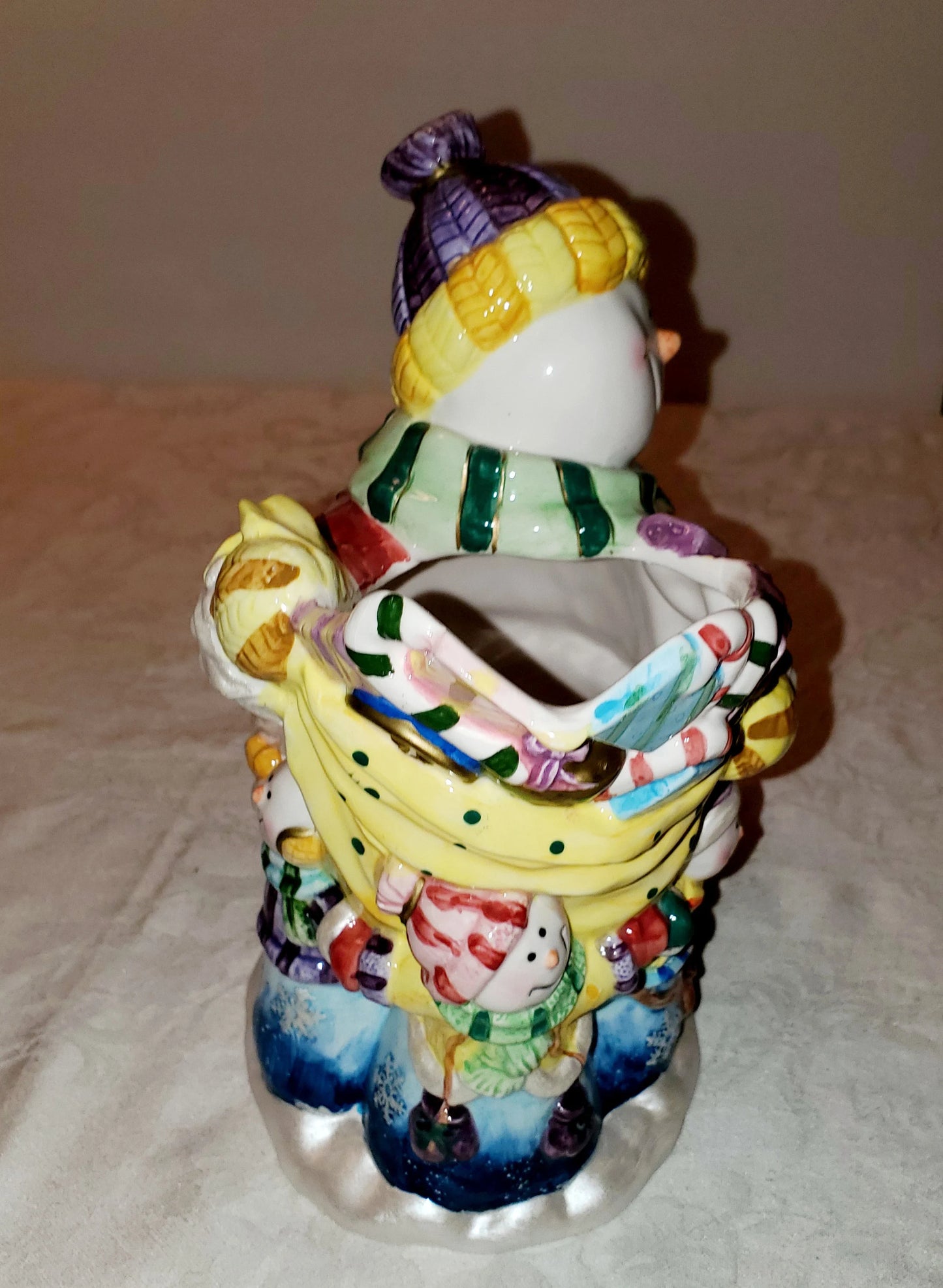 Picture the Winter Wonderland All Season Long with Vintage Snowman Pitcher 9.5"