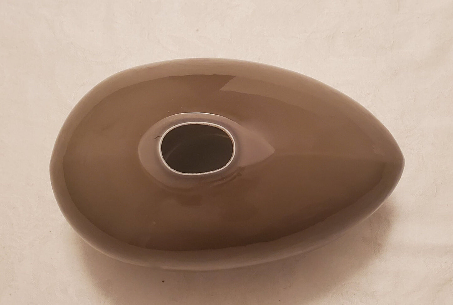 Retired Hosely's Elegant Egg Shaped Two Tone Glass Vase, 8.27" x 4" x 4"