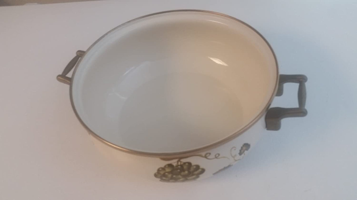 Hand-Painted Kensington Garden Fruit Print Casserole Dish 9 3/4" by TableTop Limited - Timeless Treasures Emporium1