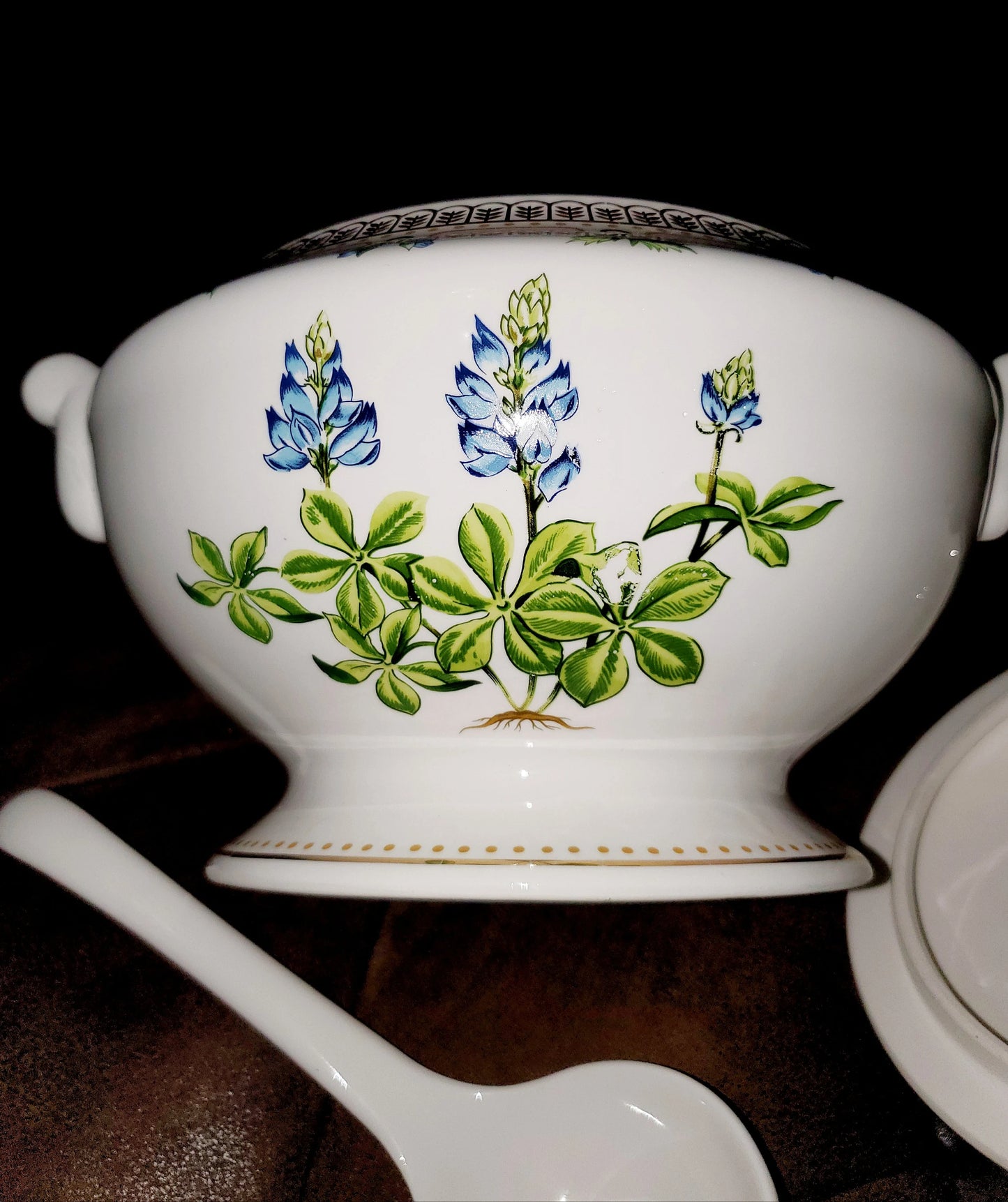 Three Piece Tureen & Lid w/Ladle Hand-Painted Floral Potpourri - Mid-Century by BRIARD, GEORGES - Timeless Treasures Emporium1
