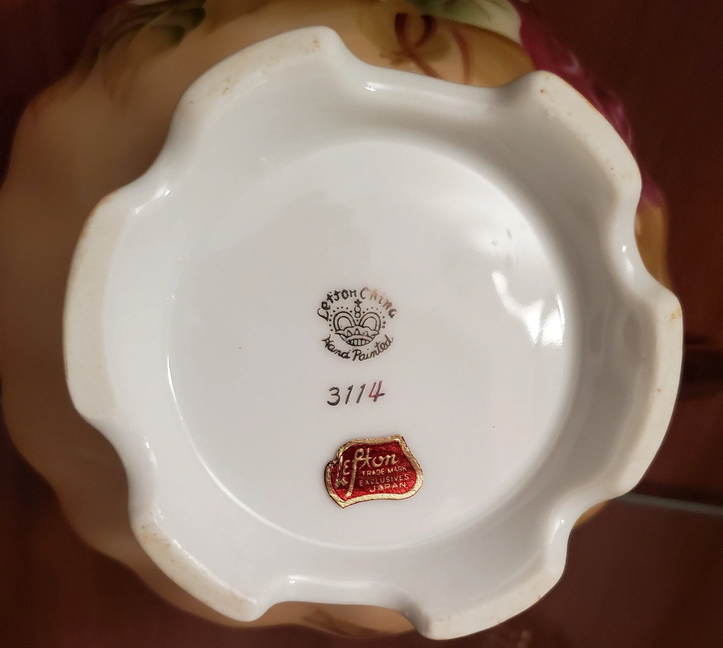 Rare 1950's Lefton China Hand Painted 48oz Heritage Brown Pitcher, #3114