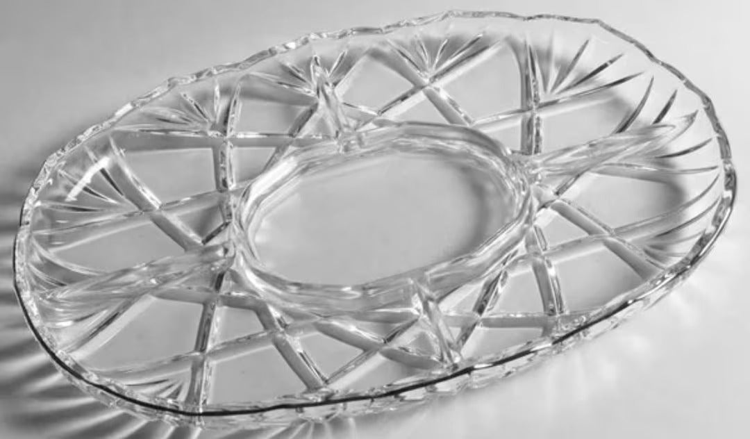 Mikasa 15" 5-Part Glass Relish Chip & Dip Tray -- Walther-Glass-Germany