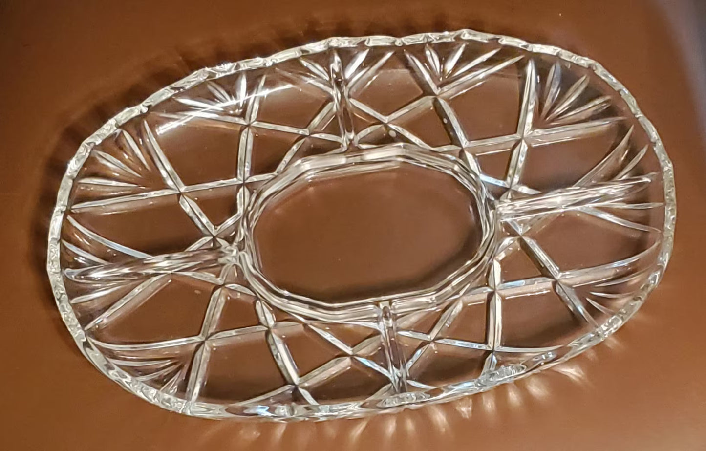 Mikasa 15" 5-Part Glass Relish Chip & Dip Tray -- Walther-Glass-Germany