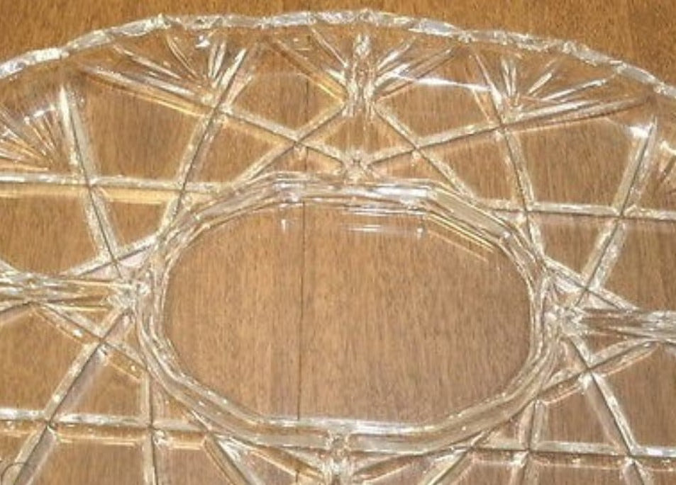 Mikasa 15" 5-Part Glass Relish Chip & Dip Tray -- Walther-Glass-Germany