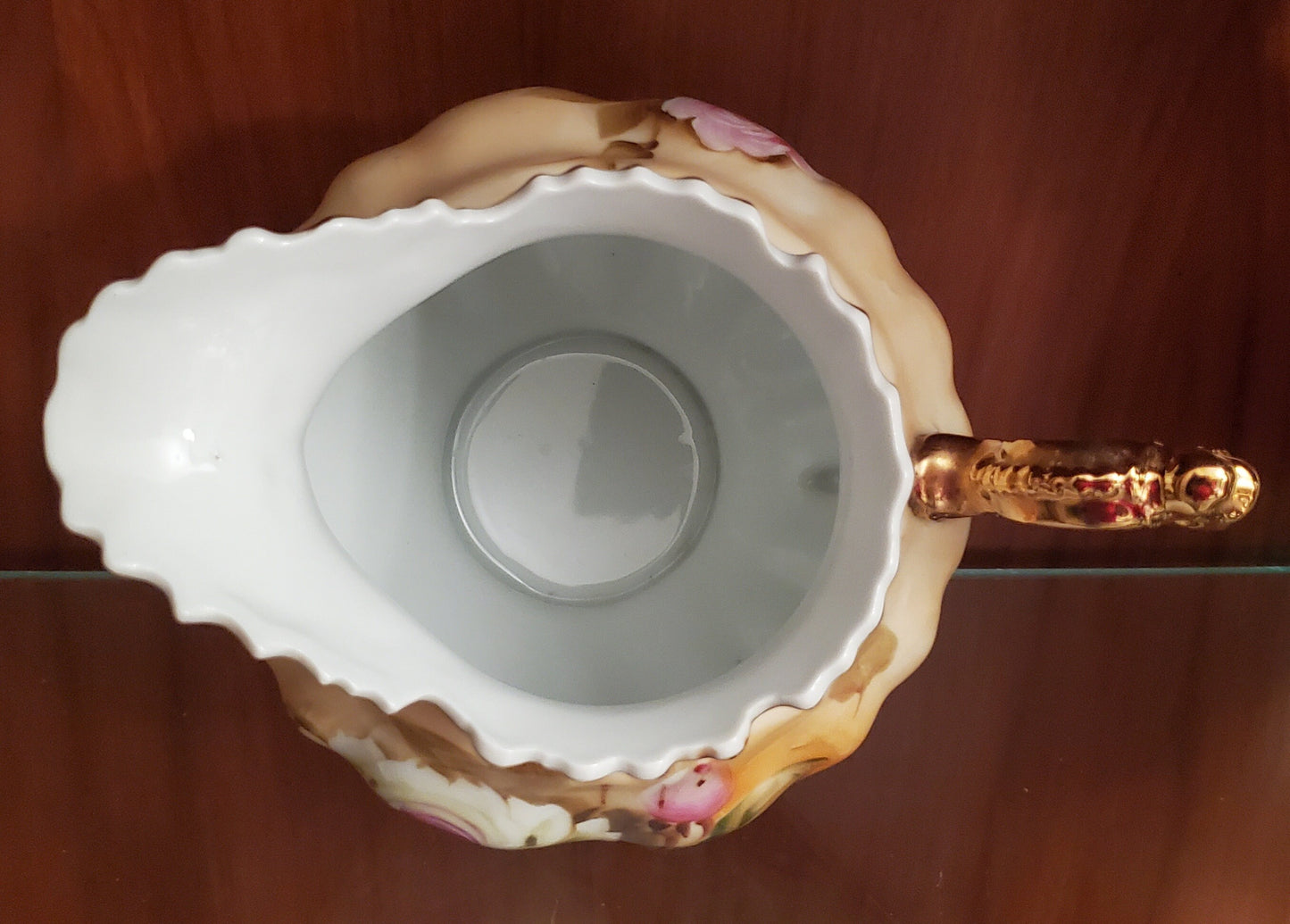 Rare 1950's Lefton China Hand Painted 48oz Heritage Brown Pitcher, #3114