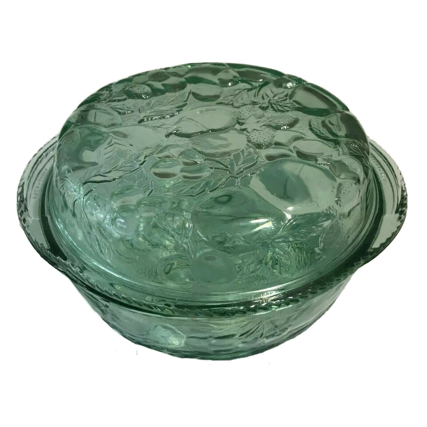 Libbey 3-Qt Orchard Fruit Green Casserole with Pie Plate with Lid - Timeless Treasures Emporium1
