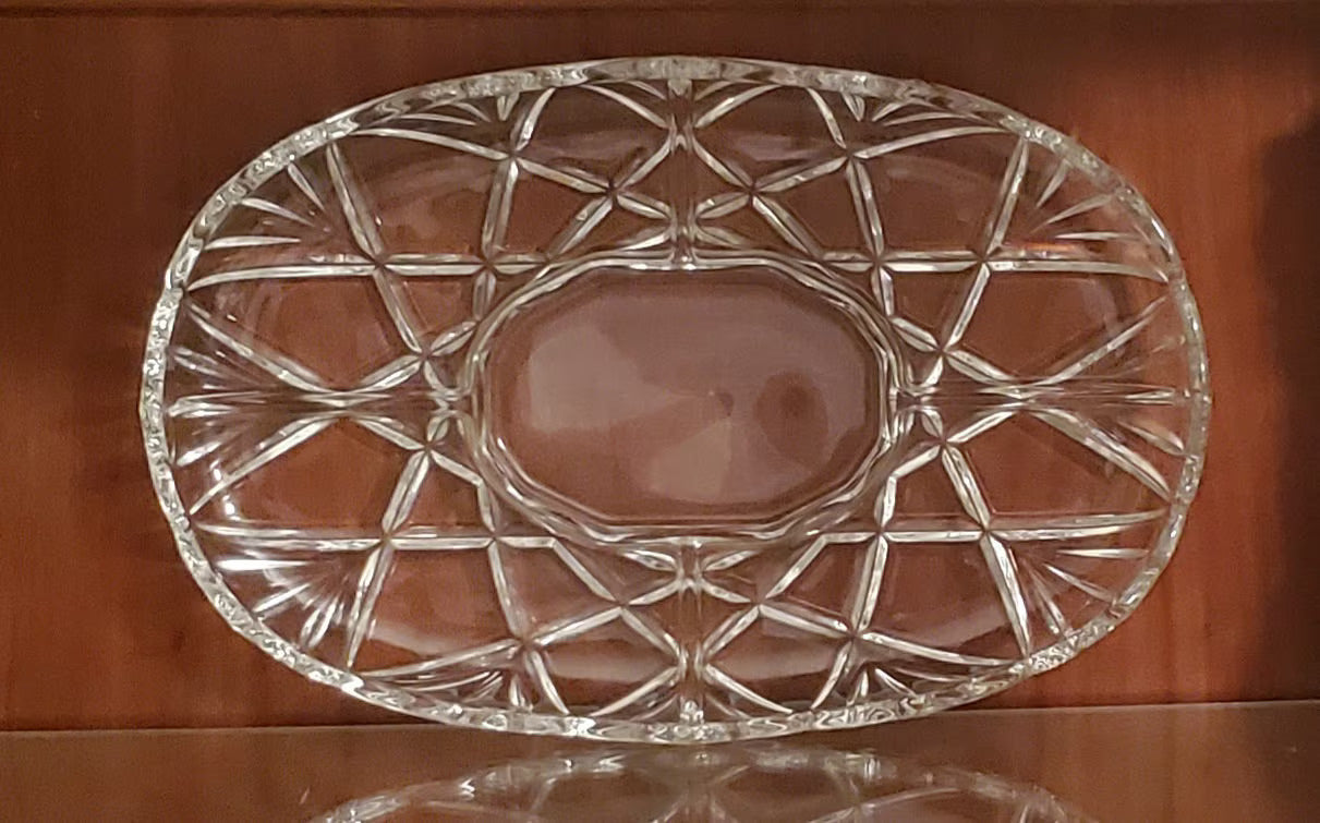 Mikasa 15" 5-Part Glass Relish Chip & Dip Tray -- Walther-Glass-Germany - Timeless Treasures Emporium1