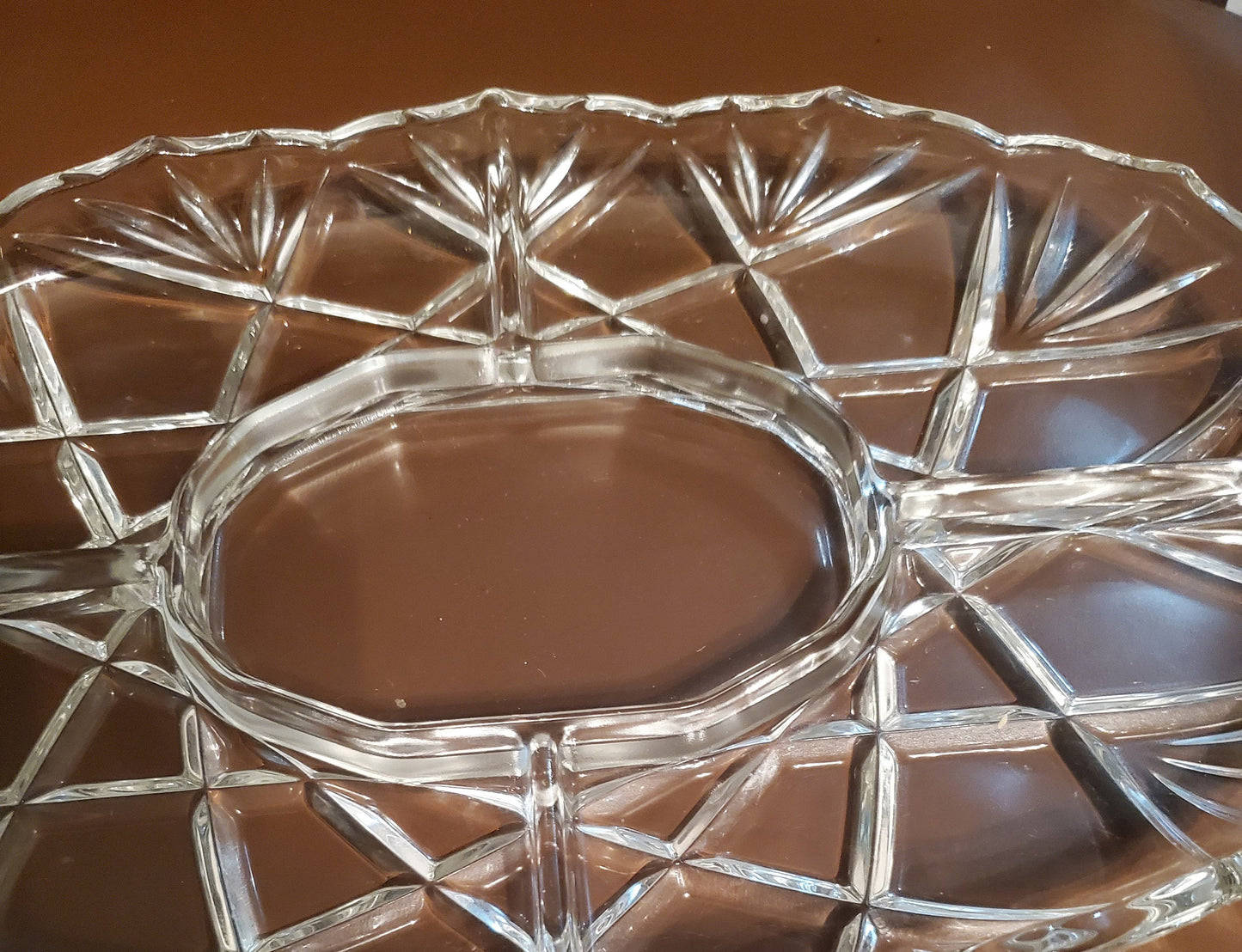 Mikasa 15" 5-Part Glass Relish Chip & Dip Tray -- Walther-Glass-Germany