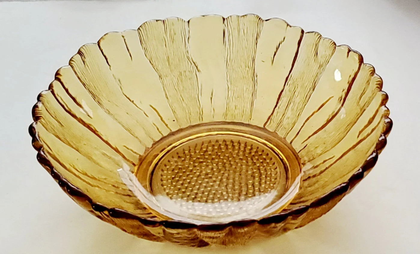 Vintage Anchor Hocking Serving SUNFLOWER Design Serving BOWL 10"