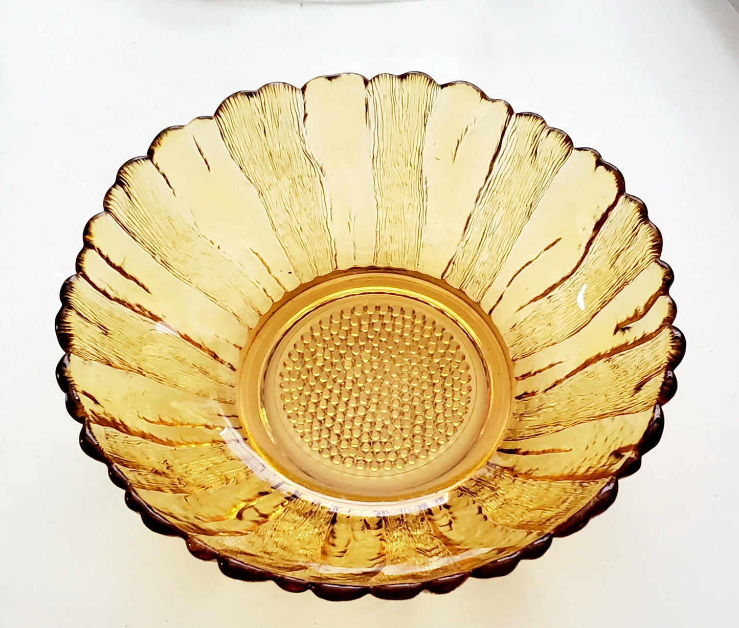 Vintage Anchor Hocking Serving SUNFLOWER Design Serving BOWL 10"