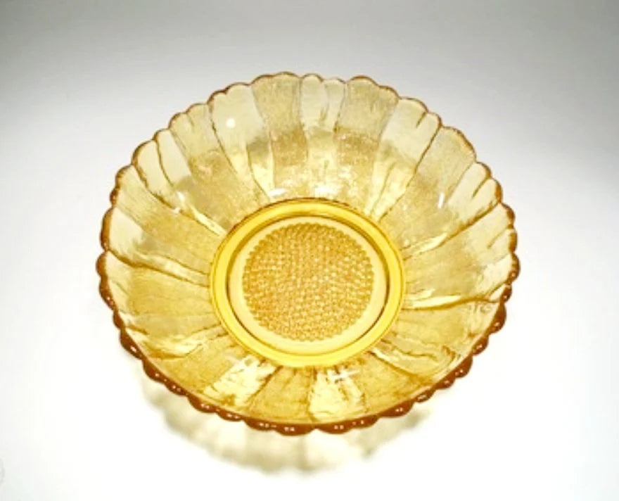 Vintage Anchor Hocking Serving SUNFLOWER Design Serving BOWL 10"
