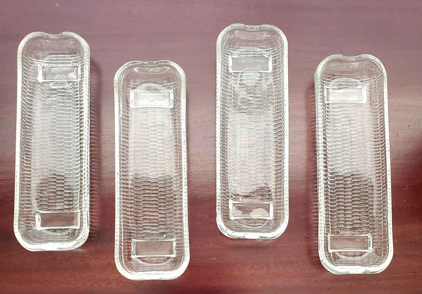 Vintage Pressed Clear Glass Corn on the Cob Plates/Dishes/Holders, Set of 4 - Timeless Treasures Emporium1