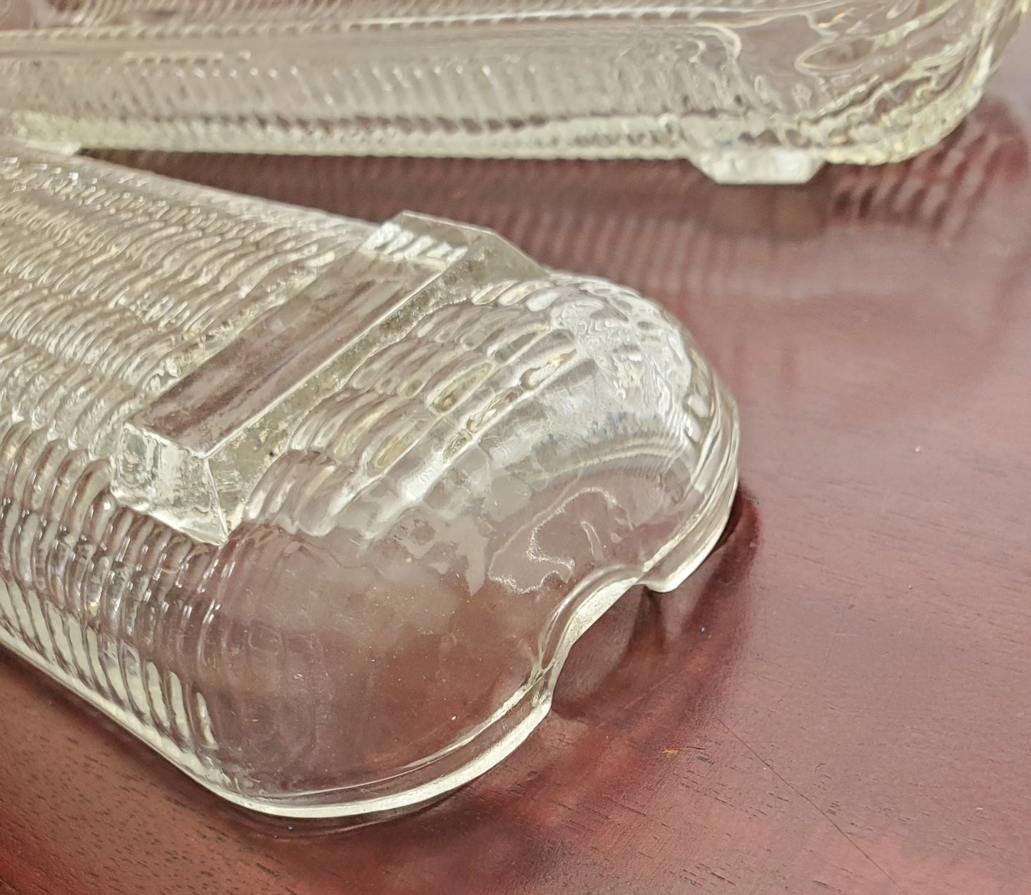 Vintage Pressed Clear Glass Corn on the Cob Plates/Dishes/Holders, Set of 4 - Timeless Treasures Emporium1
