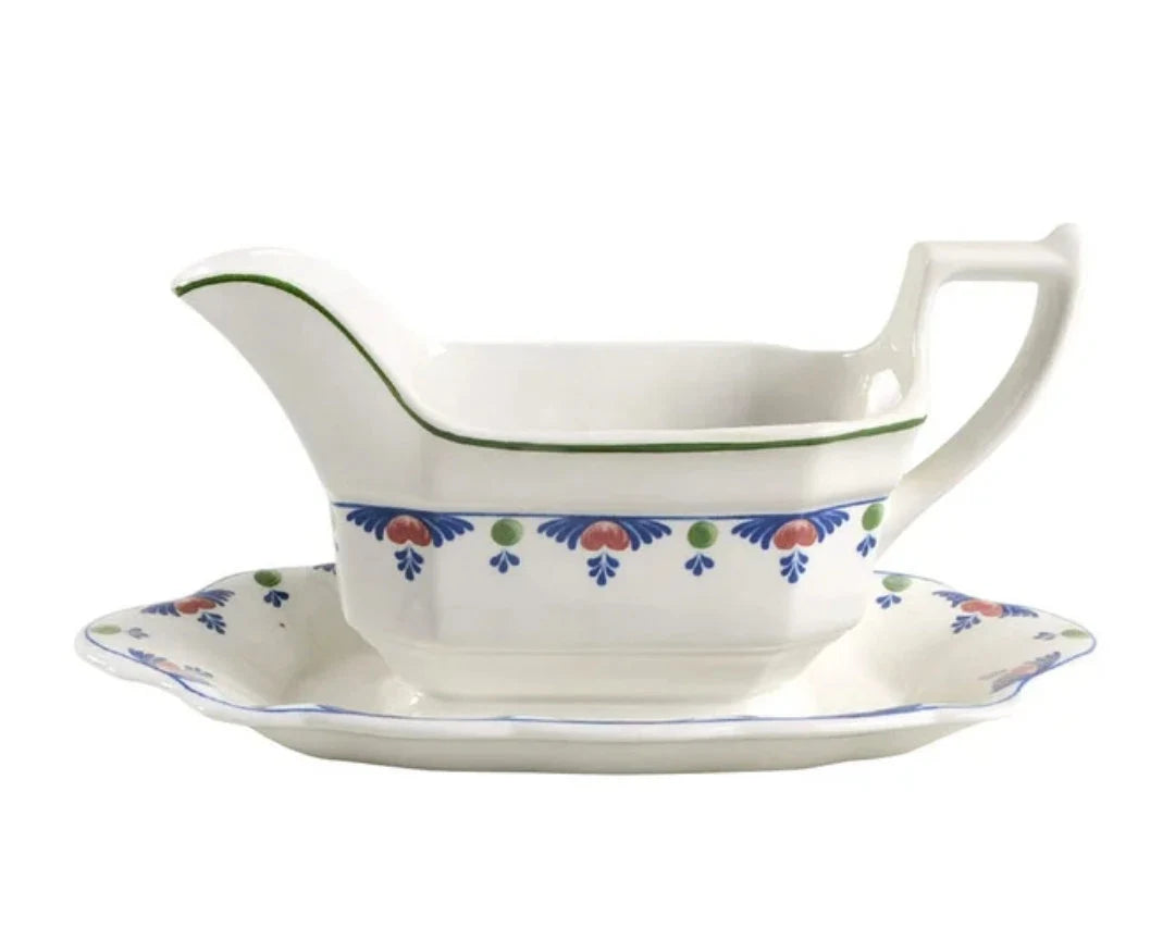 Rare Veruschka Adams China Gravy Boat with Underplate #20