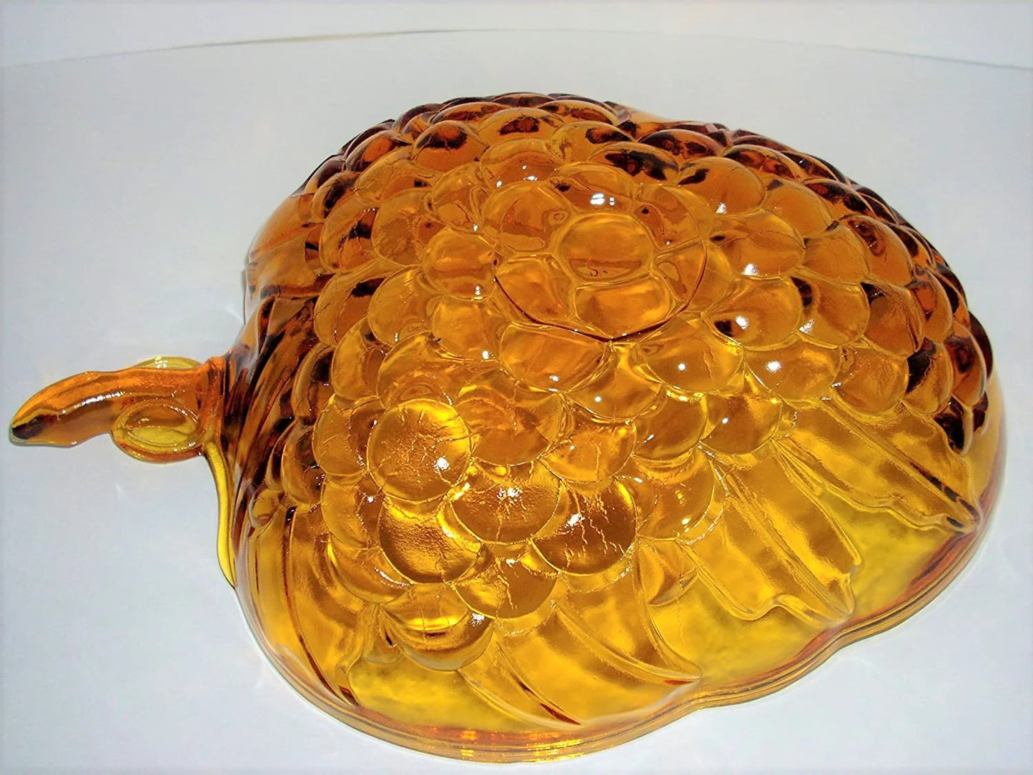 Vintage Large Indiana Glass Amber Grape Shaped Bowl - Fruit Bowl
