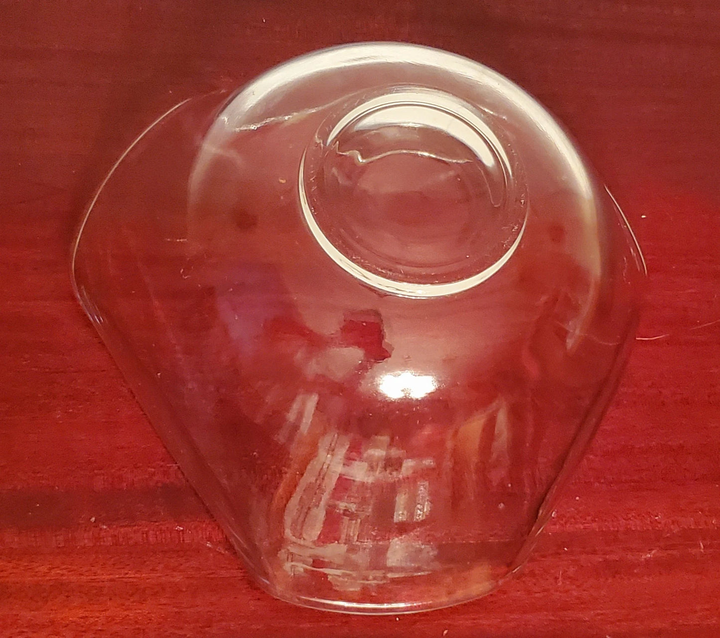 Vintage Clear Glass Scalloped/Flared Triangular Shaped Anchor Hocking Wavy Rim Serving Bowl ~ 10 1/4"